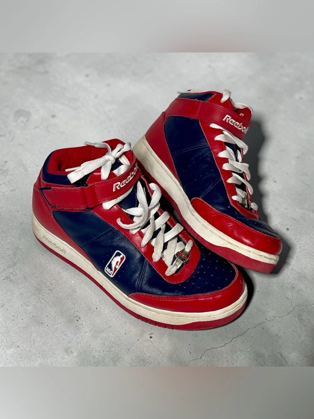 Reebok Original Philadelphia 76’s NBA Sneakers Mens 11 Red Blue Dfunkd 2004
